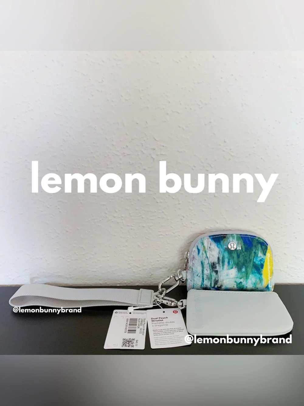 🎨🤍🎨 8 lululemon Dual Pouch Wristlets in No Limits White Multi Mystery Patterns